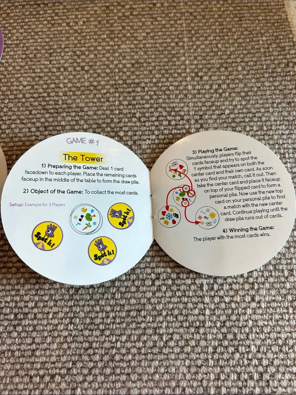 Spot it! Compact Card Game - Yellow & Purple